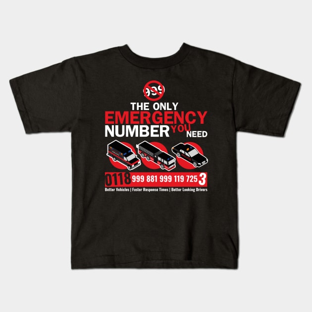 The all new Emergency Number Kids T-Shirt by Meta Cortex